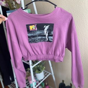MTV logo cropped sweater